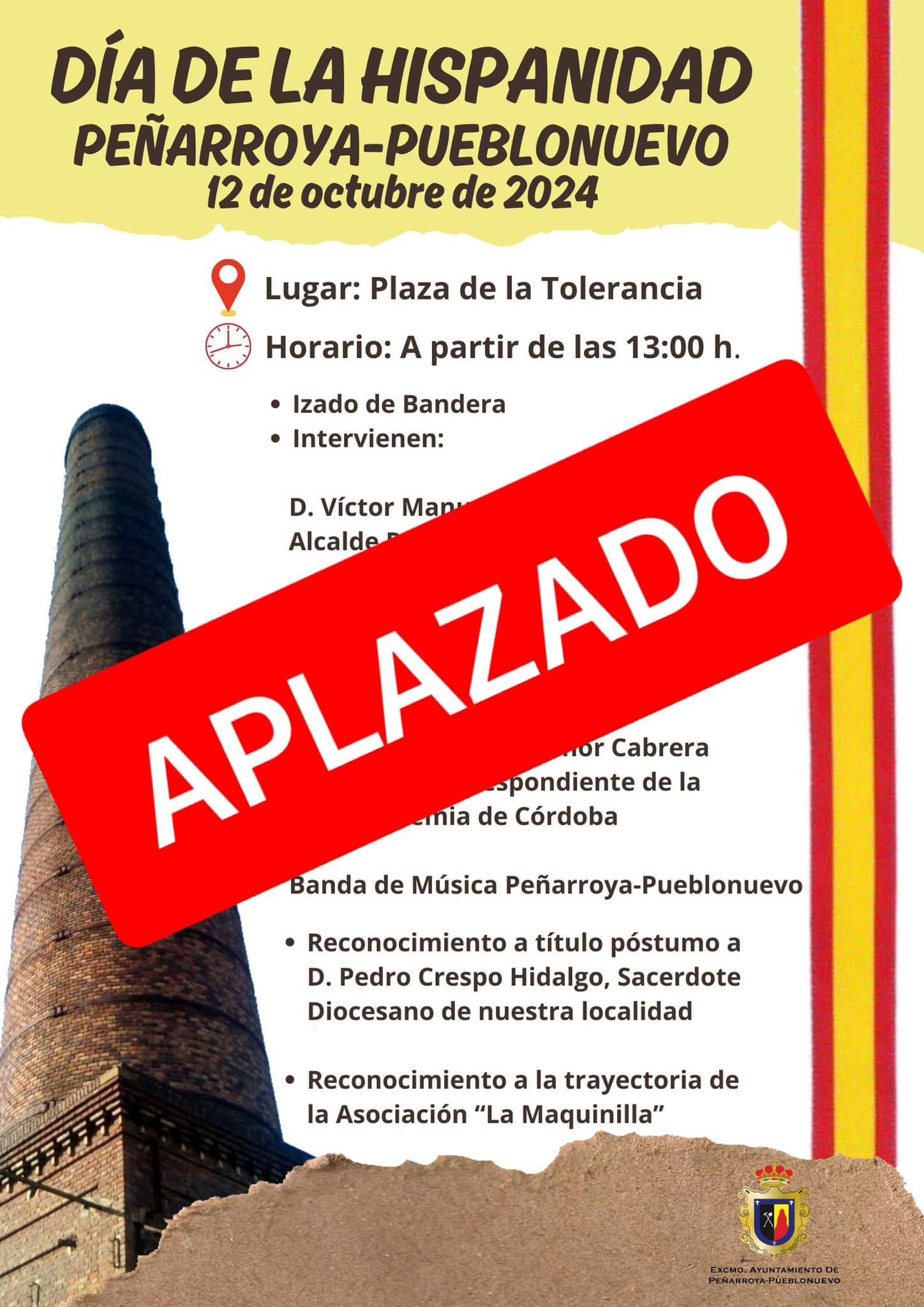 Aplazado El Acto De El Día De La Hispanidad En Peñarroya Pueblonuevo